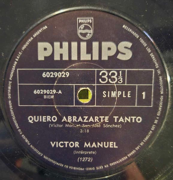 Víctor Manuel — Quiero Abrazarte Tanto / La Oficina