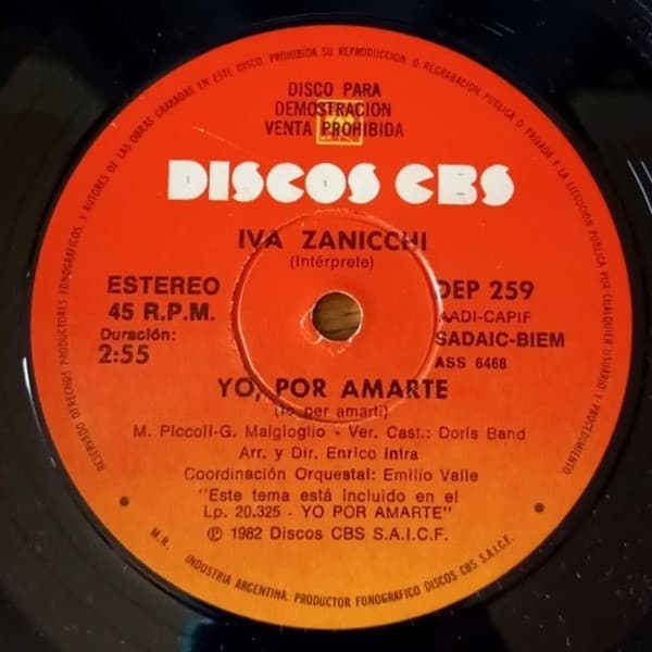 Iva Zanicchi — Yo, Por Amarte / Yo, Por Amarte