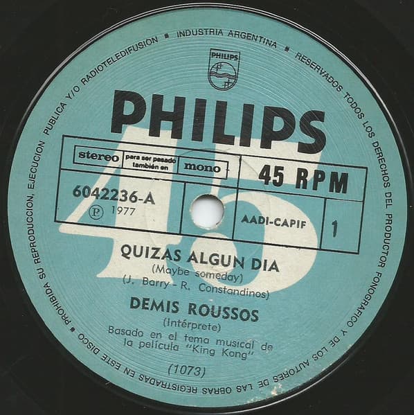 Demis Roussos — Quizás Algún Día = Maybe Someday / Me Enamoraré = I'm Gonna Fall In Love