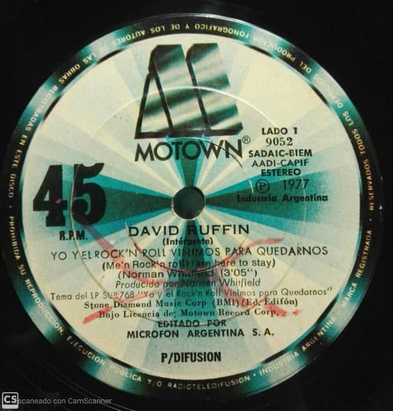 David Ruffin — Yo Y El Rock'n'Roll Vinimos Para Quedarnos = Me And Rock'n'Roll (Are Here To Stay)