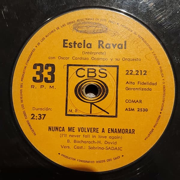 Estela Raval — Nunca Volveré A Enamorarme / No Me Cambies La Cruz