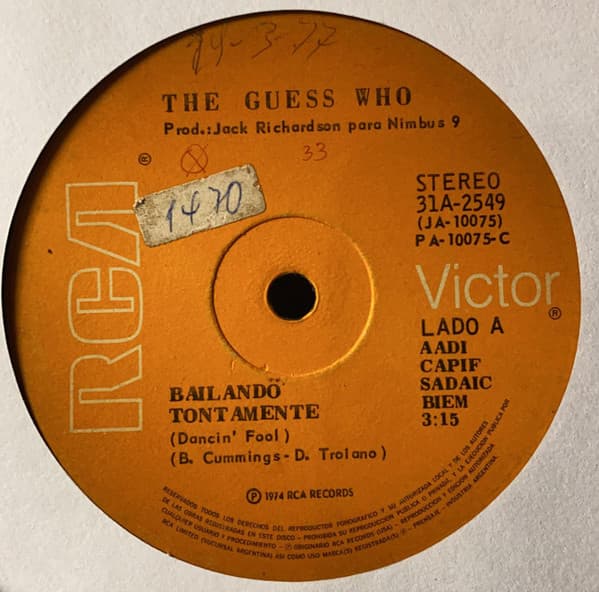 The Guess Who — Bailando Tontamente = Dancin' Fool
