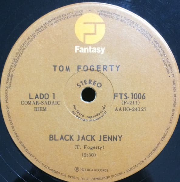 Tom Fogerty — Black Jack Jenny / Blues De La Calle Rocky