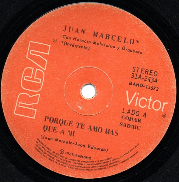 Juan Marcelo & Horacio Malvicino Y Orquesta — Porque Te Amo Mas Que A Mi / Juntos