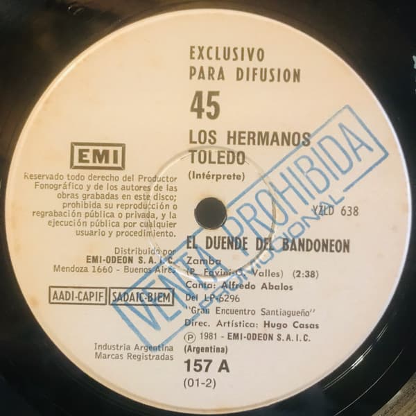 Los Hermanos Toledo — El Duende Del Bandoneon / De Mis Mayores