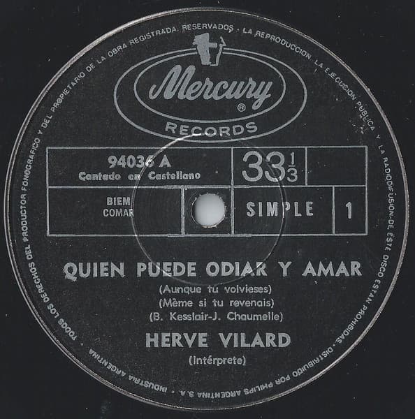 Hervé Vilard — Quien Puede Odiar y Amar