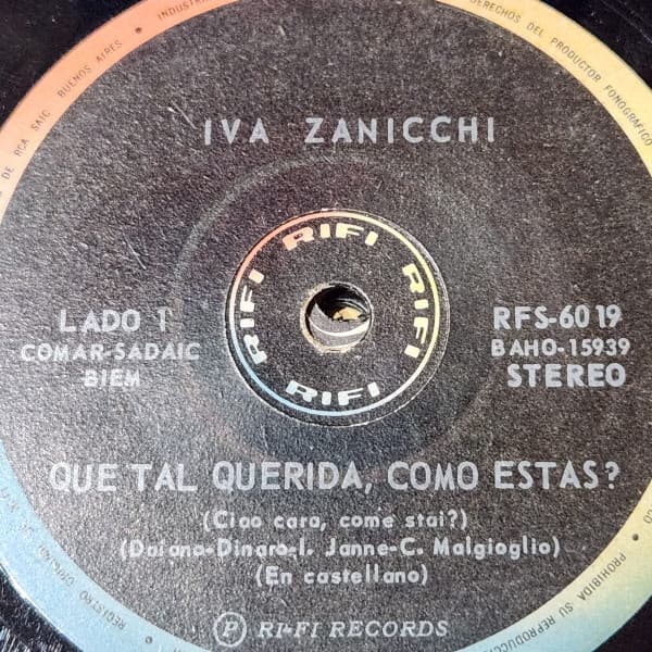 Iva Zanicchi — Que Tal Querida Como Estas / Fra Noi