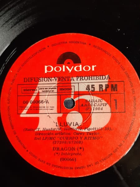 Dragon — Lluvia / Cuarpo Y Ritmo