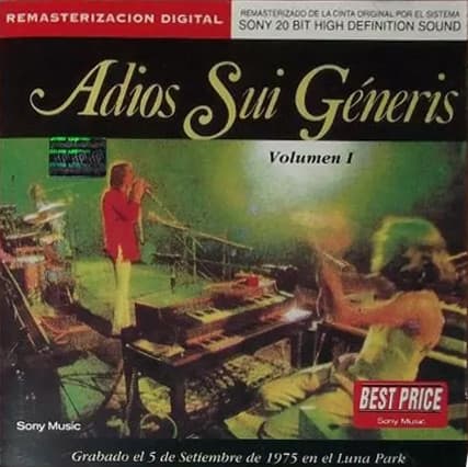 Sui Generis — Adios Sui Géneris, Volumen I