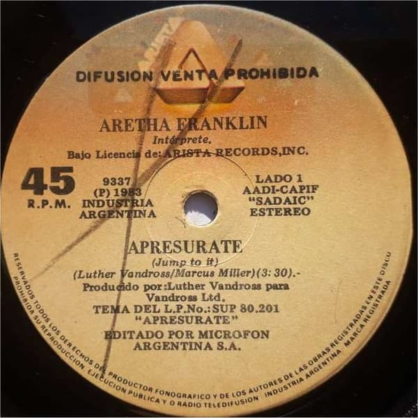 Aretha Franklin — Apresúrate = Jump To It / Dame Tu Amor = Love Me Right