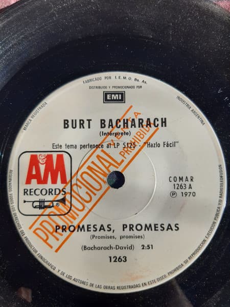 Burt Bacharach — Promesas, Promesas = Promises, Promises / En Cualquier Momento = Any Day Now
