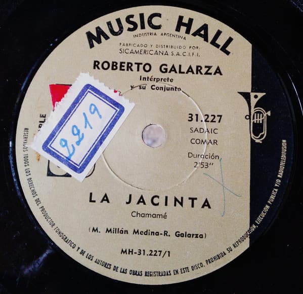 Roberto Galarza Y Su Conjunto — La Jacinta / El Aguara