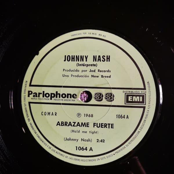 Johnny Nash — Abrazame Fuerte = Hold Me Tight