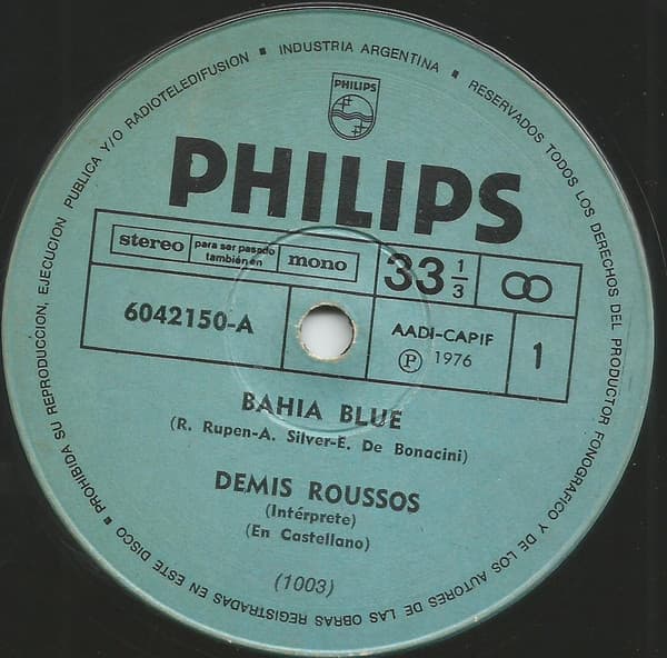 Demis Roussos — Bahía Blue (En Castellano)-Quisiera Bailar Contigo Esta Canción (En Castellano)