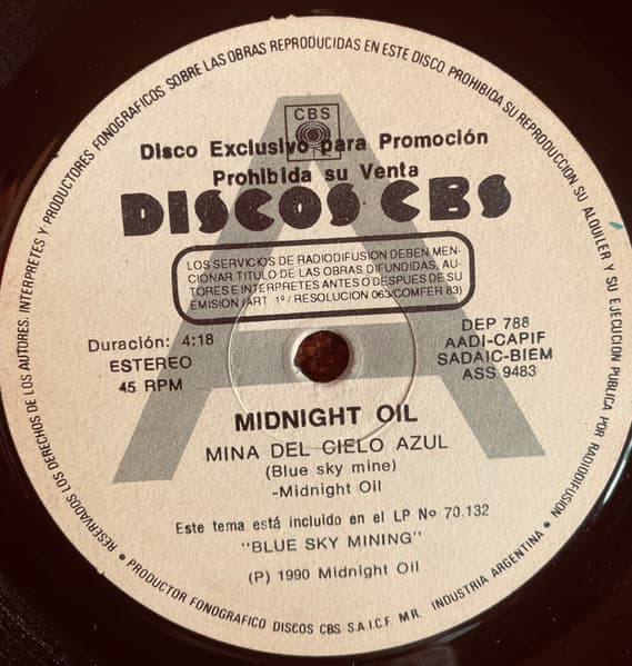 Midnight Oil — Mina Del Cielo Azul
