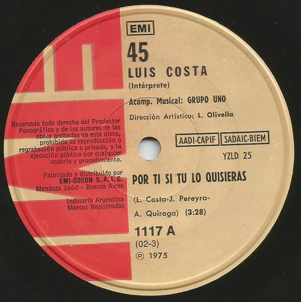 Luis Costa & Grupo Uno — Por Ti Si Tú Lo Quisieras