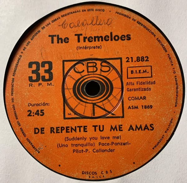 The Tremeloes — De Repente Tu Me Amas / De Repente Invierno = Suddenly You Love Me / Suddenly Winter