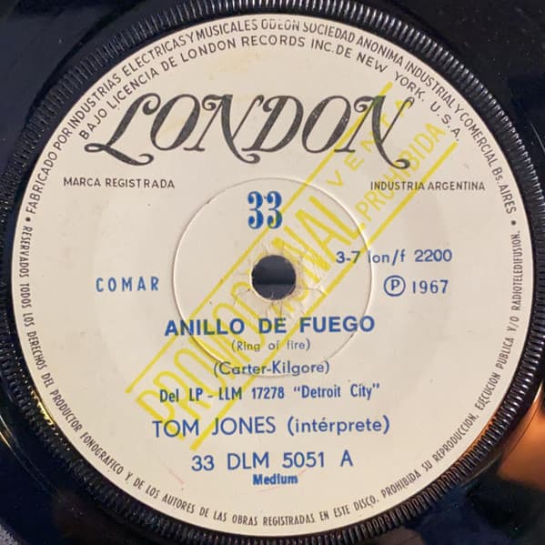 Tom Jones — Anillo De Fuego = Ring Of Fire