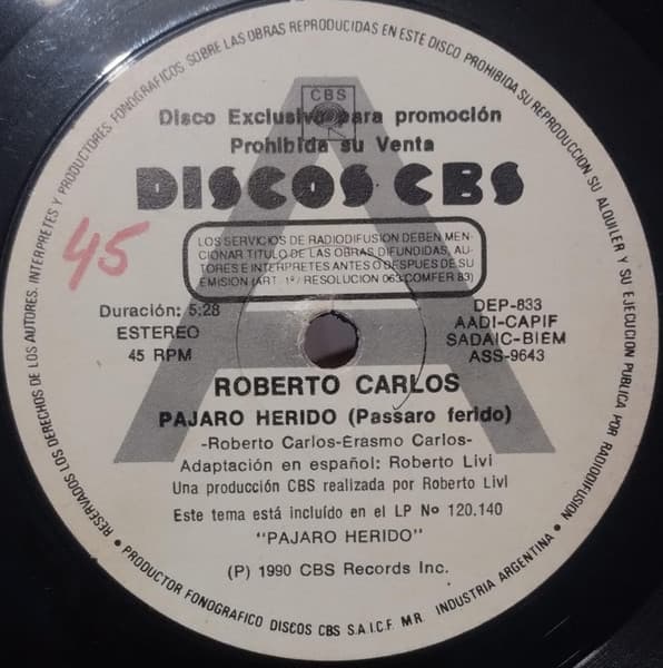 Roberto Carlos — Pajaro Herido / Mujer