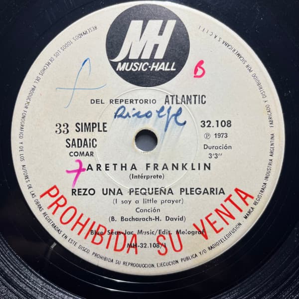 Aretha Franklin & Percy Sledge — Rezo Una Pequeña Plegaria / Cuando Un Hombre Ama A Una Mujer