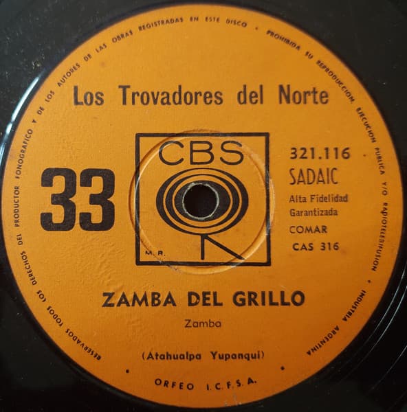 Los Trovadores Del Norte — Zamba Del Grillo / Puente Pexoa