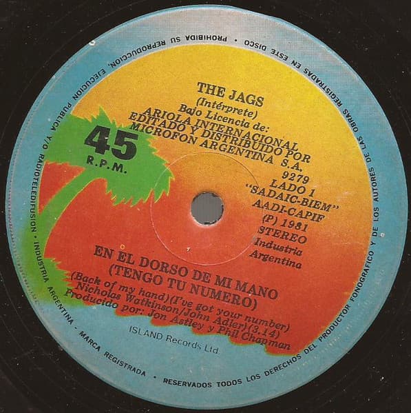 The Jags — En El Dorso De Mi Mano = Back Of My Hand