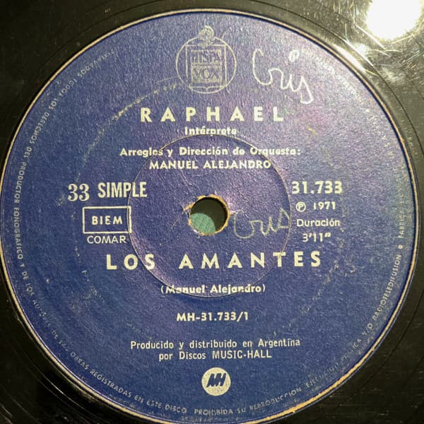 Raphael — Los Amantes / Me Enamoré Como Nunca