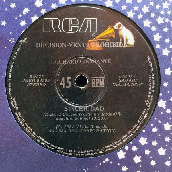 Richard Cocciante — Canta En Español: Sinceridad / Dame