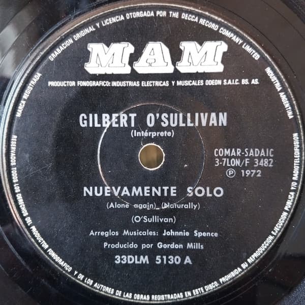 Gilbert O'Sullivan — Nuevamente Solo / Salvalo