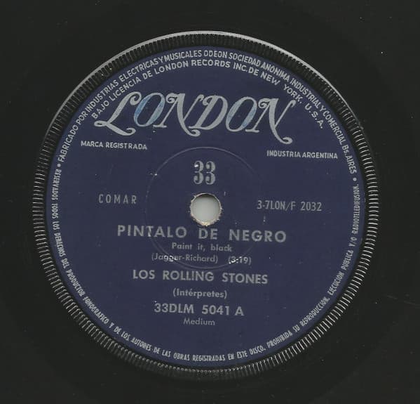 Los Rolling Stones — Pintalo De Negro = Paint It, Black