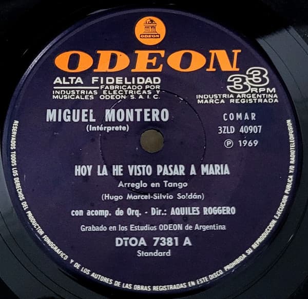 Miguel Montero — Hoy La He Visto Pasar A Maria / Mimi Pinson