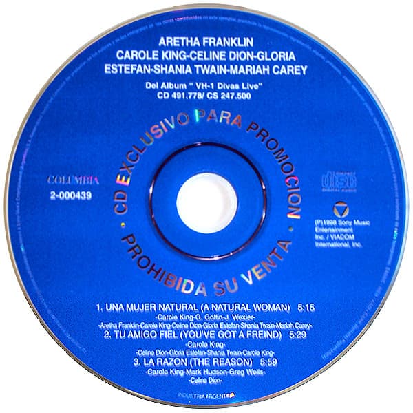 Aretha Franklin & Carole King & Celine Dion & Gloria Estefan & Shania Twain & Mariah Carey — Del Album "VH-1 Divas Live"