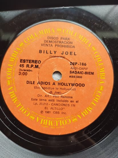 Billy Joel — Dile Adiós A Hollywood = Say Goodbye To Hollywood