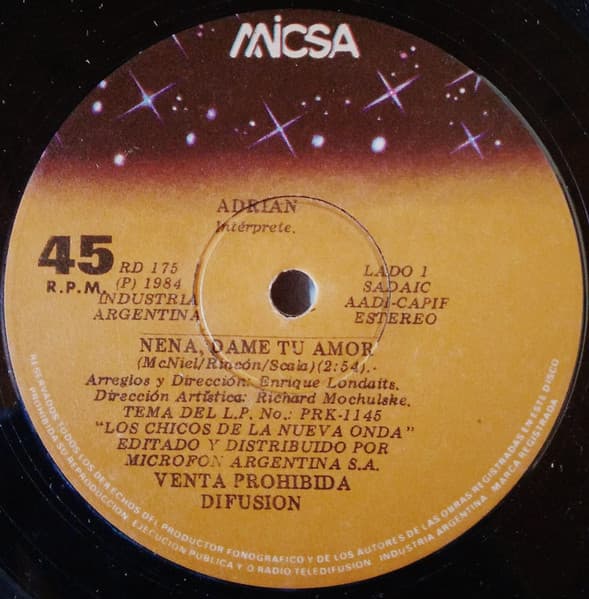 Adrian — Nena , Dame Tu Amor / Muñeca De Ojos De Miel