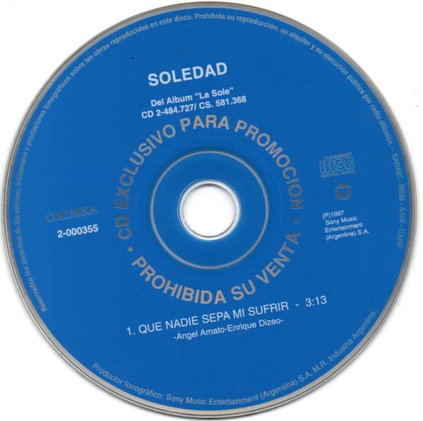 Soledad — Que Nadie Sepa Mi Sufrir