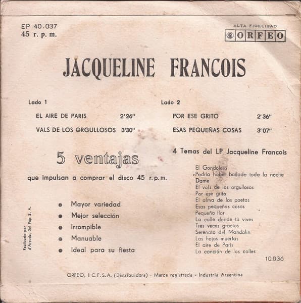 Jacqueline François — El Aire De paris