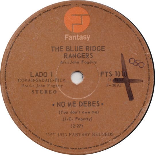 Blue Ridge Rangers — No Me Debes (You Don't Owe Me) / Alla En Las Montañas (Back In The Hills)