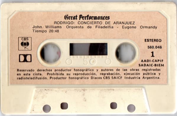 Rodrigo & John Williams & Eugene Ormandy & Orquesta De Filadelfia & Charles Groves & Orquesta De Cámara Inglesa — Concierto De Aranjuez / Fantasía Para Un Gentilhombre