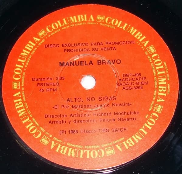Manuela Bravo — Alto, No Sigas / No Tengo Ganas De Hacerlo Contigo