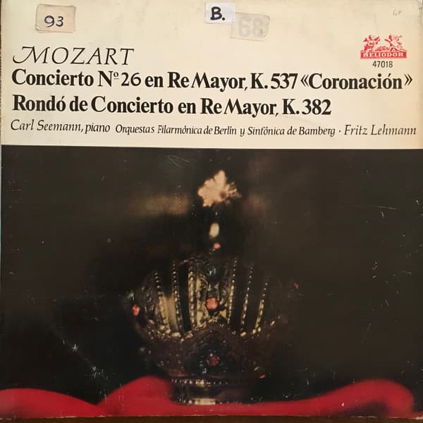 Carl Seemann — Concierto No. 26 en Re Mayor, K. 537 "Coronacion" / Rondo de Concierto en Re Mayor, K. 382