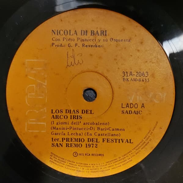 Nicola Di Bari — Los Dias Del Arco Iris / Guitarra Suena Mas Despacio