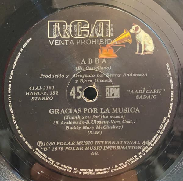 ABBA — Gracias Por La Musica / Dame, Dame, Dame