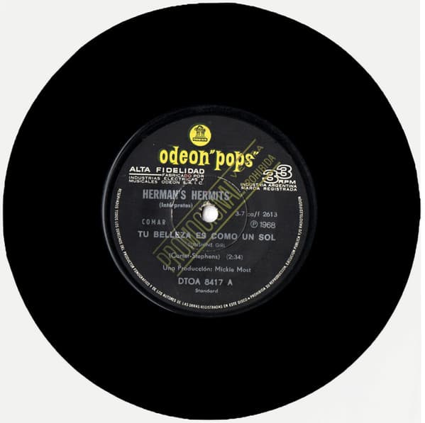 Herman's Hermits — Tu Belleza Es Como El Sol = Sunshine Girl / Nadie Necesita Saber = Nobody Needs To Know
