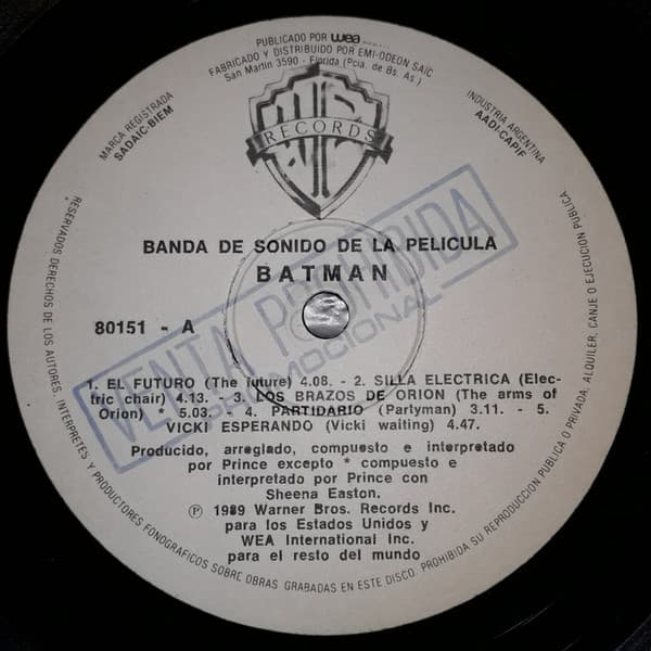 Prince — (Banda De Sonido De La Pelicula) Batman