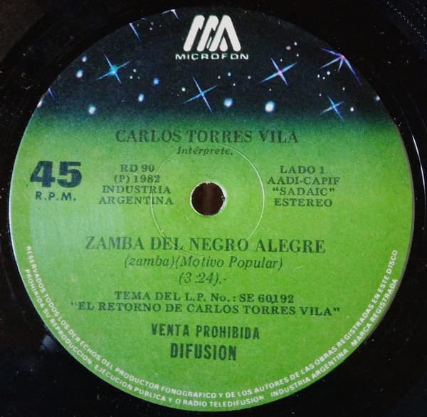 Carlos Torres Vila — Zamba Del Negro Alegre / Facil Es Mentir