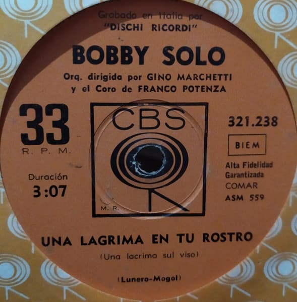 Bobby Solo — Una Lagrima En Tu Rostro / No Puedo Mas