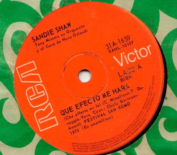 Sandie Shaw — Que Efecto Me Hara = Che Effetto Mi Fa (En Castellano) / Oyeme Tu Bien (En Castellano)