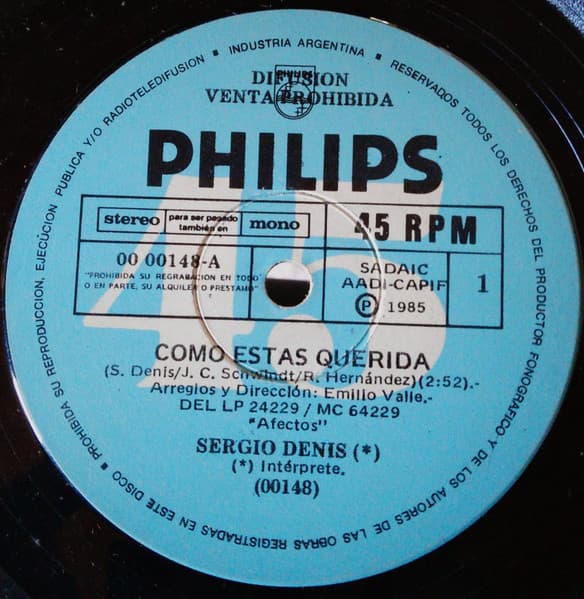 Sergio Denis — Como Estas Querida / Gigante Chiquito