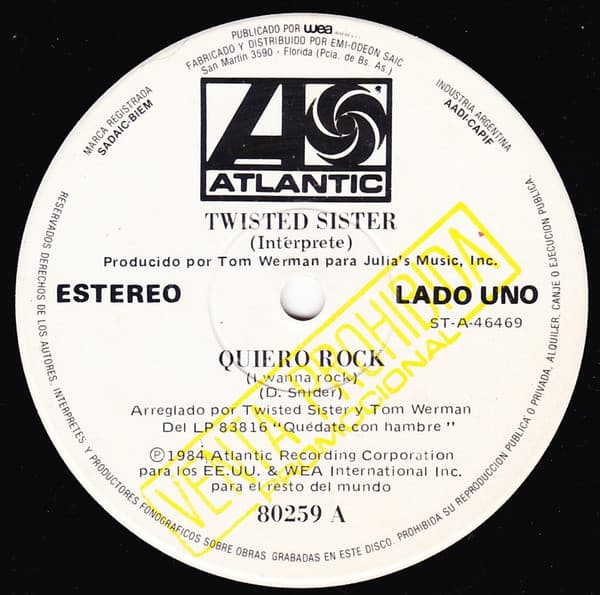 Twisted Sister — Quiero Rock = I Wanna Rock