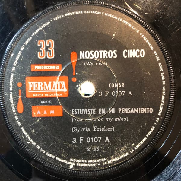 Nosotros Cinco — Estuviste En Mi Pensamiento = You Were On My Mind